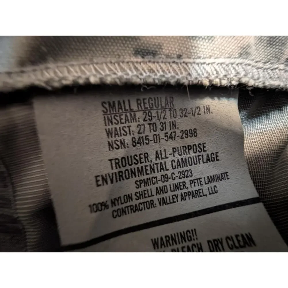 GORE-TEX Cargo Military Pants ACU Trousers UCP Digital Camo Size Small Regular